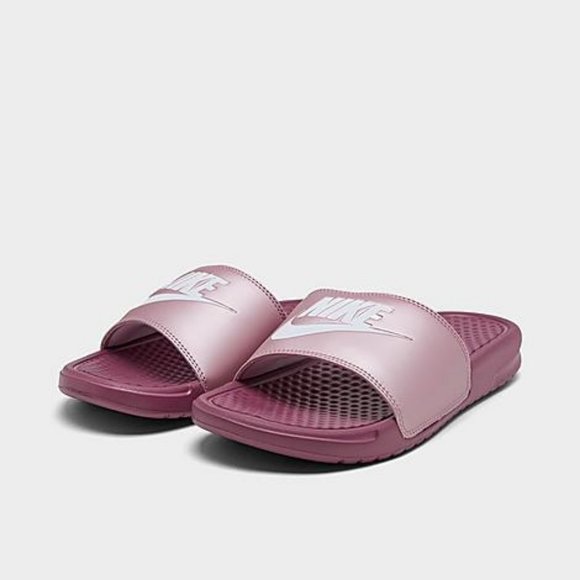 mauve benassi slide sandals